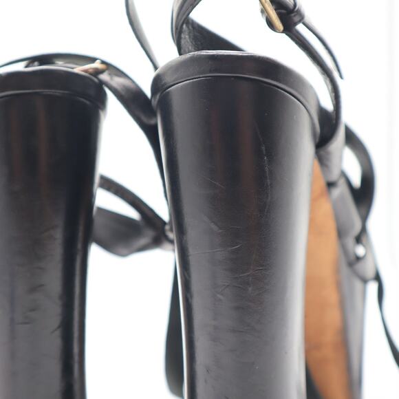 Saint Laurent Platform Strappy Lace Up Sandals Size 35 - Picture 9 of 11